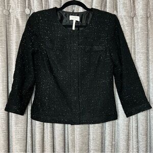Laundry Shelli Segal Black Metallic Tweed Blazer